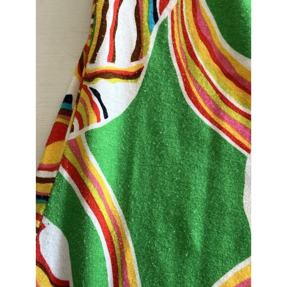 Trina Turk Dress Camellia Cover Up Resort Beach Size 2 Green 35” Psychedelic 3/4 - Picture 14 of 16